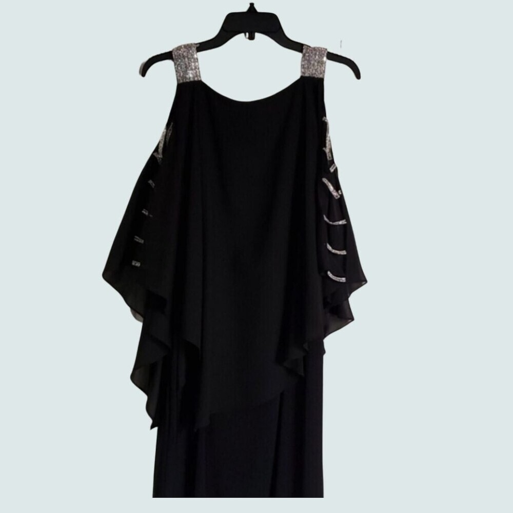 NWT Leslie Fay Dress sz 4 Cold-shoulder Rhinestones